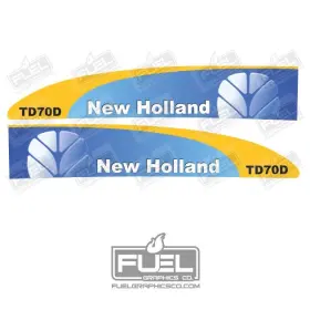 Aftermarket Td70d Nh Premium Tractor Hood Decal Set - 44.5 Inch Wide X 8 Tall