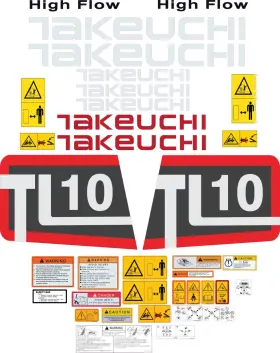 Aftermarket Tl10 Fits Takeuchi Decal Kit Skid Steer - 3m Vinyl- Free Shipping