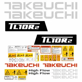 Aftermarket Tl10-r2 Decal Kit Fits Takeuchi Skid Steer Tl10 With Safety Stickers Usa Free Ship