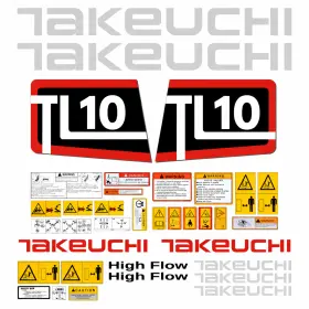 Aftermarket Tl10-v1 Decal Kit Fits Takeuchi Tl10 V1 Skid Steer With Safety Stickers Usa Made Free Ship