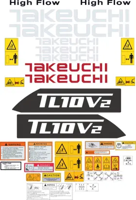 Aftermarket Tl10v2 Fits Takeuchi Decal Kit Skid Steer - 3m Vinyl- Free Shippin