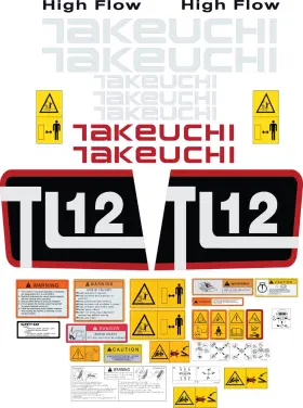 Aftermarket Tl12 Fits Takeuchi Decal Kit Skid Steer - 3m Vinyl- Free Shipping