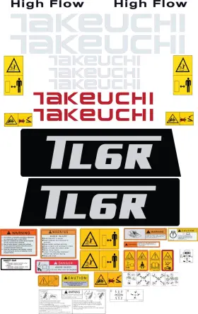 Aftermarket Tl6r Fits Takeuchi Decal Kit Skid Steer - 3m Vinyl- Free Shippin