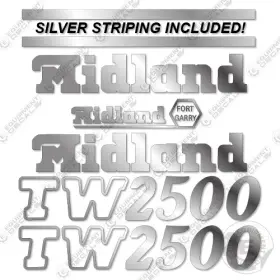 Aftermarket Tw2500 Fits Midland Decal Kit Side Dump Trailer - 7 Year Outdoor 3m Vinyl