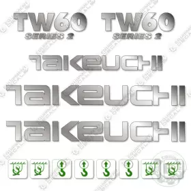Aftermarket Tw60-2 Fits Takeuchi Tw60 Series 2 Decal Kit Wheel Loader - 7 Year Outdoor 3m Vinyl