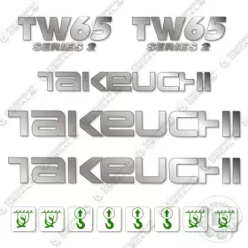 Aftermarket Tw65-2 Fits Takeuchi Tw65 Series 2 Decal Kit Wheel Loader - 7 Year Outdoor 3m Vinyl