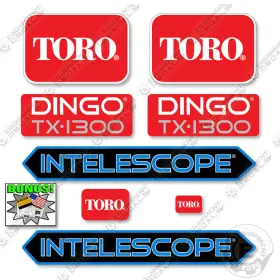 Aftermarket Tx-1300 Toro Dingo Decal Kit Vertical Lift - 7 Year Outdoor 3m Vinyl