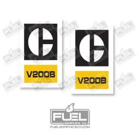 Aftermarket V200b Caterpillar Forklift Diesel Engine Replacement Vinyl Decals Stickers X2