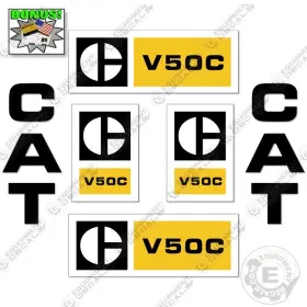 Aftermarket V50c Fits Caterpillar Decal Kit Forklift Decals - 7 Year Outdoor 3m Vinyl