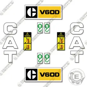 Aftermarket V60d Fits Caterpillar Forklift Decal Kit - 7 Year Outdoor 3m Vinyl