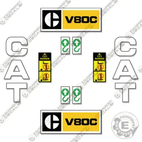Aftermarket V80c Fits Caterpillar Forklift Decal Kit - 7 Year Outdoor 3m Vinyl