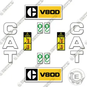 Aftermarket V80d Fits Caterpillar Forklift Decal Kit - 7 Year Outdoor 3m Vinyl