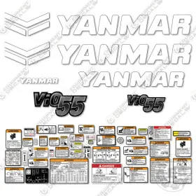 Aftermarket Vio-55-6a Fits Yanmar Vio55-6a Decal Kit Replacements Mini Excavator - 3m Vinyl
