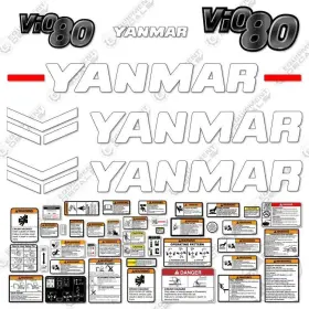 Aftermarket Vio-80-1a Fits Yanmar Vio80-1a Decal Kit Replacements Midi Excavator - 3m Vinyl