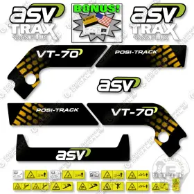 Aftermarket Vt-70 Fits Asv Decal Kit Track Loader - 7 Year Outdoor 3m Vinyl