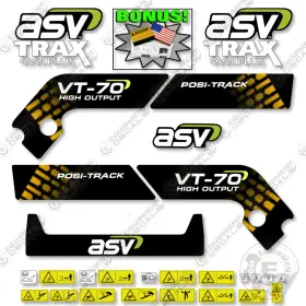 Aftermarket Vt-70-ho Fits Asv Vt-70 Decal Kit High Output Track Loader - 7 Year Outdoor 3m Vinyl