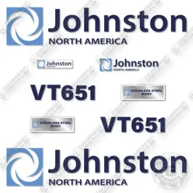 Aftermarket Vt651 Fits Johnston Decal Kit Street Sweeper- 7 Yr Outdoor 3m Vinyl