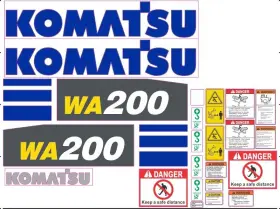 Aftermarket Wa200 Komatsu Decal Kit - Very High Quality