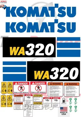 Aftermarket Wa320-8 Fits Komatsu Decal Kit Wheel Loader Decals - 3m Vinyl / Free Shipping