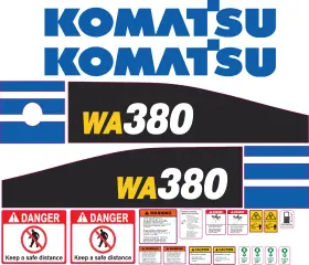Aftermarket Wa380-7 Fits Komatsu Decal Kit Wheel Loader Decals - 3m Vinyl / Free Shipping