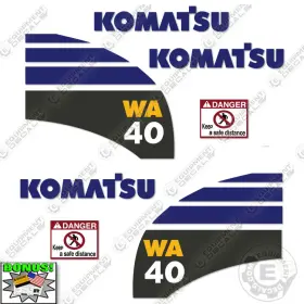 Aftermarket Wa40-6 Fits Komatsu Decal Kit Wheel Loader Decals - 7 Year Outdoor 3m Vinyl