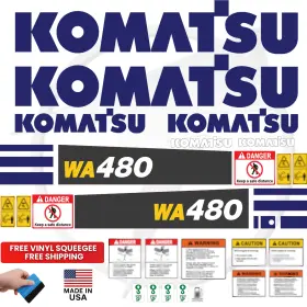 Aftermarket Wa480 Fits Komatsu Complete Decal Kit Wheel Loader Stickers Free Shipping Aftermarket Wa480 Fits Komatsu Complete Decal Kit Wheel Loader Stickers Free Shipping