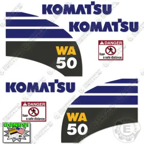 Aftermarket Wa50-6 Fits Komatsu Decal Kit Wheel Loader Decals - 7 Year Outdoor 3m Vinyl