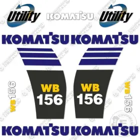 Aftermarket Wb-156-5 Fits Komatsu Wb 156-5 Decal Kit Backhoe Decals Replacement Sticker Set