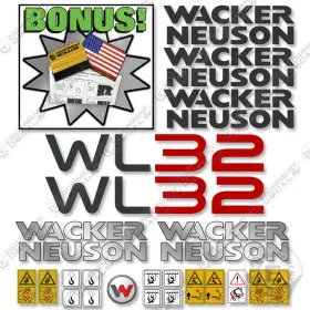 Aftermarket Wl32 Fits Wacker Neuson Decal Kit Wheel Loader - 7 Year Outdoor 3m Vinyl