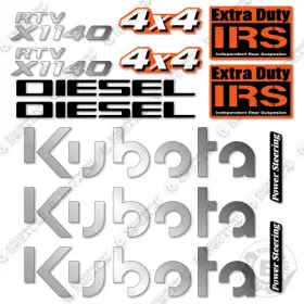 Aftermarket X1140 Fits Kubota Rtv 4x4 Decal Kit Utv - 7 Year Outdoor 3m Vinyl Aftermarket X1140 Fits Kubota Rtv 4x4 Decal Kit Utv - 7 Year Outdoor 3m Vinyl