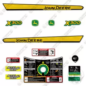 Aftermarket X300 Fits John Deere Decal Kit Riding Mower - 7 Year Outdoor 3m Vinyl Aftermarket X300 Fits John Deere Decal Kit Riding Mower - 7 Year Outdoor 3m Vinyl