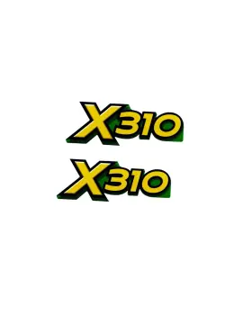 Aftermarket X310 Two John Deere Hood Decals Replacement Laminated Lawn Tractor