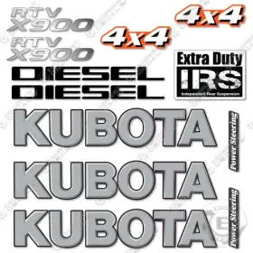 Aftermarket X900 Fits Kubota Rtv 4x4 Decal Kit Utv - 7 Year 3m Vinyl