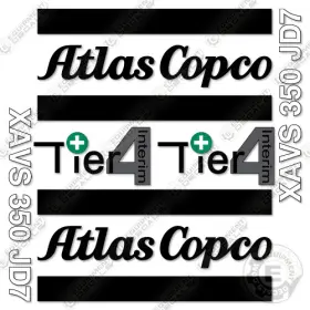 Aftermarket Xavs350 Fits Atlas Copco Jd7 Decal Kit Air Compressor - 7 Year Outdoor 3m Vinyl