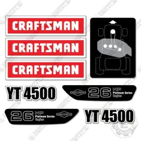 Aftermarket Yt4500 Fits Craftsman Decal Kit Mower - 7 Year Outdoor 3m Vinyl