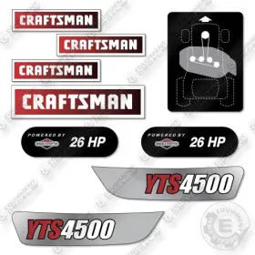 Aftermarket Yts4500 Fits Craftsman Decal Kit Lawn Tractor- 7 Year Outdoor 3m Vinyl