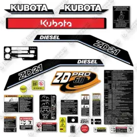 Aftermarket Zd21 Fits Kubota Decal Kit Mower- 7 Year Outdoor 3m Vinyl