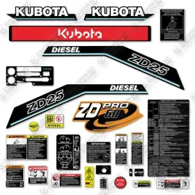 Aftermarket Zd25 Fits Kubota Decal Kit Mower- 7 Year Outdoor 3m Vinyl