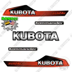 Aftermarket Zg124e Fits Kubota Decal Kit Mower - 7 Year Outdoor 3m Vinyl