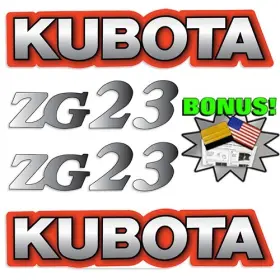Aftermarket Zg23 Fits Kubota Decal Kit Zero Turn Lawn Mower - 7 Year Outdoor 3m Vinyl Decals