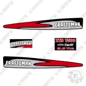 Aftermarket Zts-7500 Fits Craftsman Zts 7500 Decal Kit Mower - 7 Year Outdoor 3m Vinyl Aftermarket Zts-7500 Fits Craftsman Zts 7500 Decal Kit Mower - 7 Year Outdoor 3m Vinyl