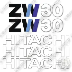Aftermarket Zw30 Fits Hitachi Decal Kit Wheel Loader- 7 Year Outdoor 3 Vinyl