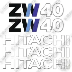 Aftermarket Zw40 Fits Hitachi Decal Kit Wheel Loader- 7 Year Outdoor 3 Vinyl