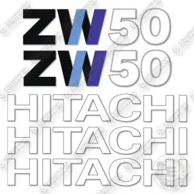 Aftermarket Zw50 Fits Hitachi Decal Kit Wheel Loader- 7 Year Outdoor 3 Vinyl