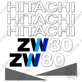 Aftermarket Zw80-5b Fits Hitachi Decal Kit Wheel Loader - 7 Year Outdoor 3m Vinyl