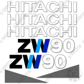 Aftermarket Zw90-5b Fits Hitachi Decal Kit Wheel Loader - 7 Year Outdoor 3m Vinyl