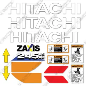 Aftermarket Zx245uslc-6 Fits Hitachi Decal Kit Z-axis Excavator - 7 Year Outdoor 3m Vinyl