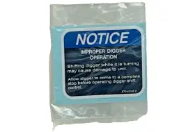 Altec 067040165 X2 Improper Digger Operation Notice Placard Decal Old Stock