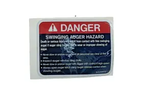 Altec 067040205 Swinging Auger Hazard Placard Decal Old Stock