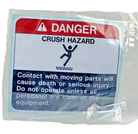 Altec 067040375 Crush Hazard Placard Decal Old Stock